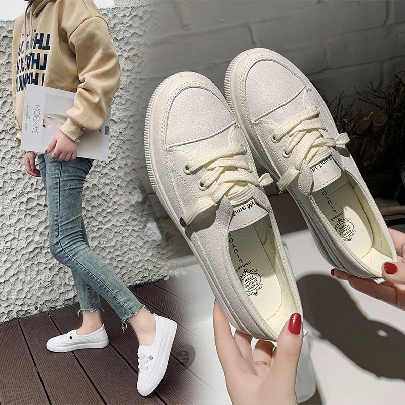 Women's Lace up Leather Sneakers  Marven   