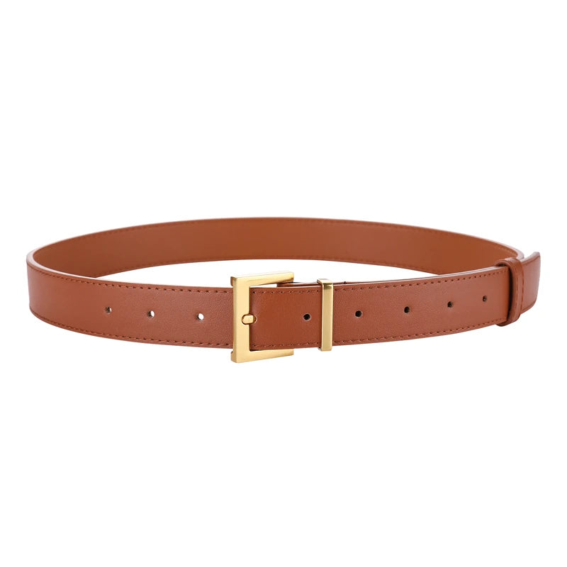 Double Leather Belt  Marven brown 100cm CHINA