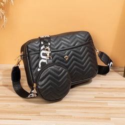 V-Pattern Retro PU Leather Crossbody Bag V-Pattern Retro PU Leather Crossbody Bag Marven Black  