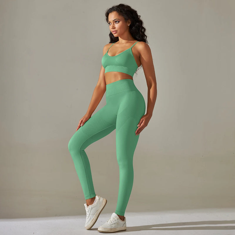 Yoga Leggings Set Workout Outfits for Women Yoga Leggings Set Workout Outfits for Women Marven Light Green S 