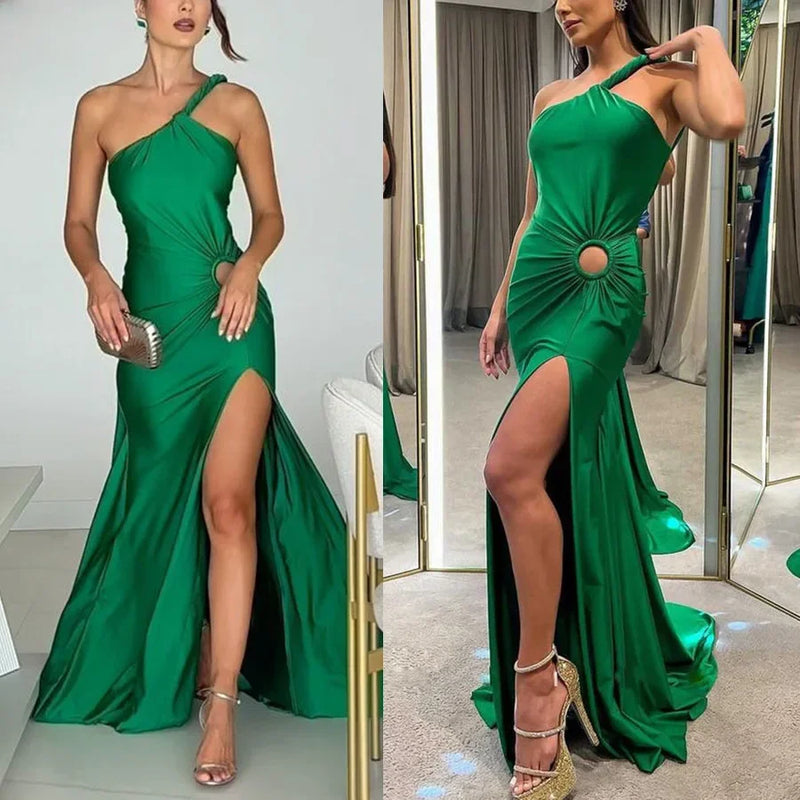 Satin One Shoulder Dress Satin One Shoulder Dress Marven   