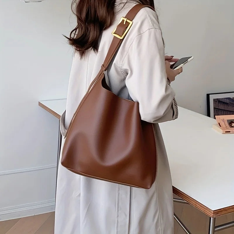 Trend Shoulder Tote Bag  Marven Style1-Brown  