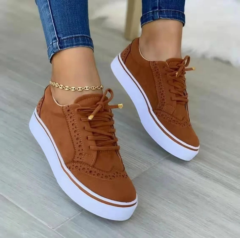 Women's Flat Sneakers Casual  Marven Brown 36 