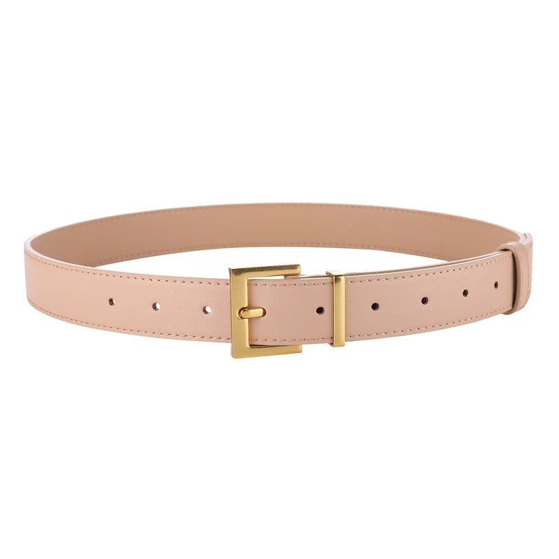 Double Leather Belt  Marven Apricot 100cm CHINA