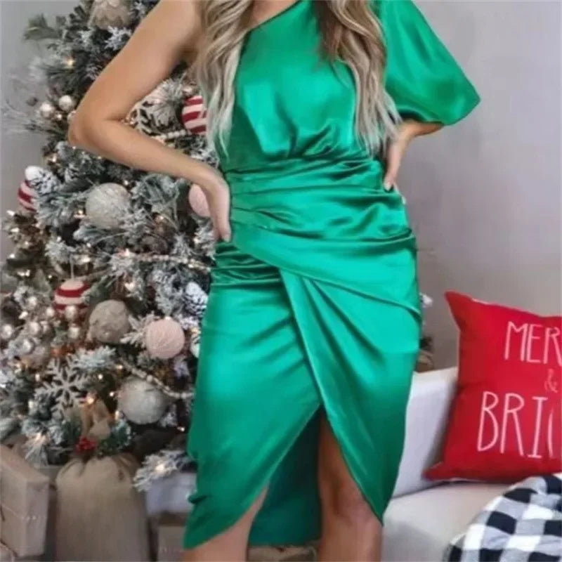 Sophia Luxe Irregular Mid-Waist Evening Dress