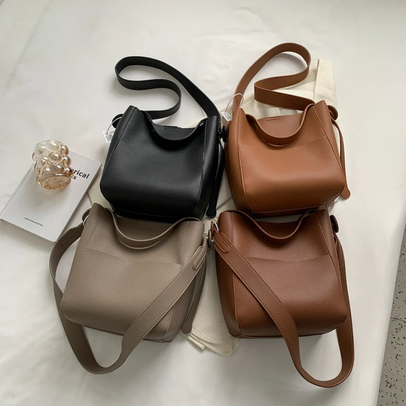 Luxe Wide Strap Leather Shoulder Bag Luxe Wide Strap Leather Shoulder Bag Marven   