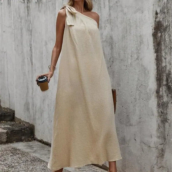 One Shoulder Strap Solid Dress One Shoulder Strap Solid Dress Marven   