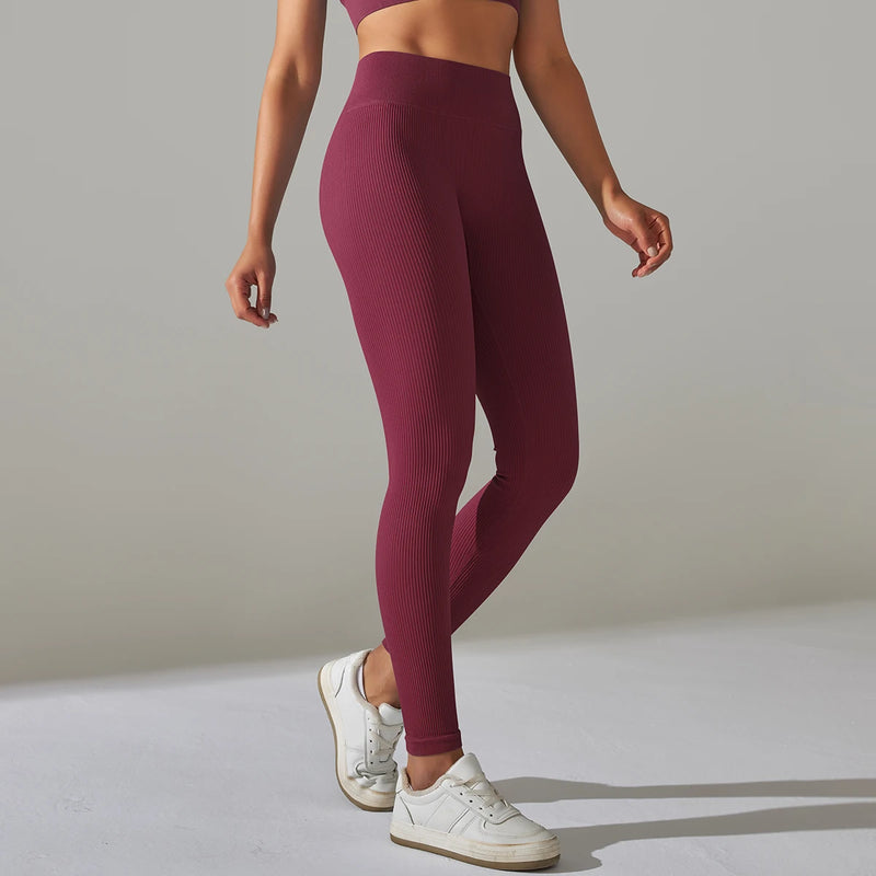 Hips Lifting Gym Leggings Seamless Sport Pants Hips Lifting Gym Leggings Seamless Sport Pants Marven Wine Red L 