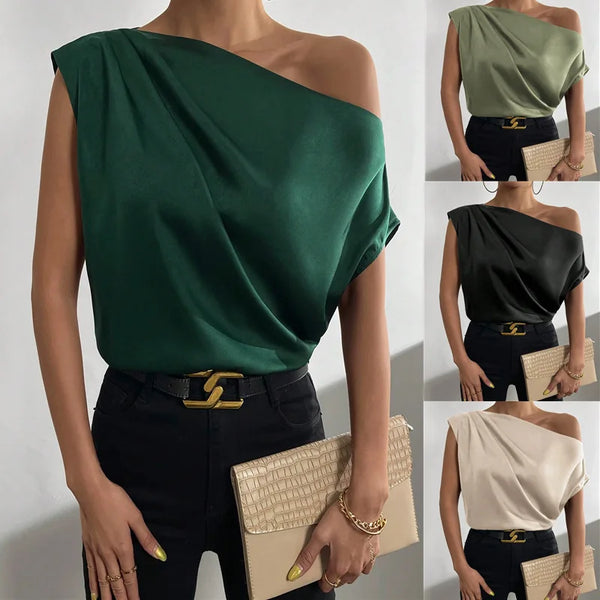 Asymmetric Off-Shoulder Blouse  Marven   