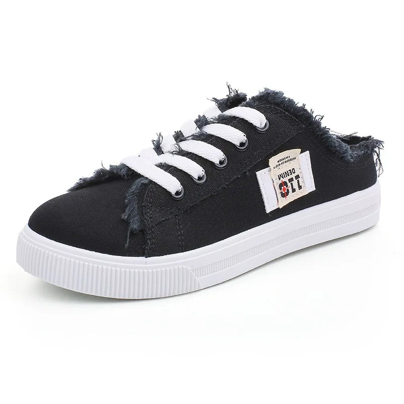 Low-Top Denim Canvas Sneakers Low-Top Denim Canvas Sneakers Marven black 2 41 