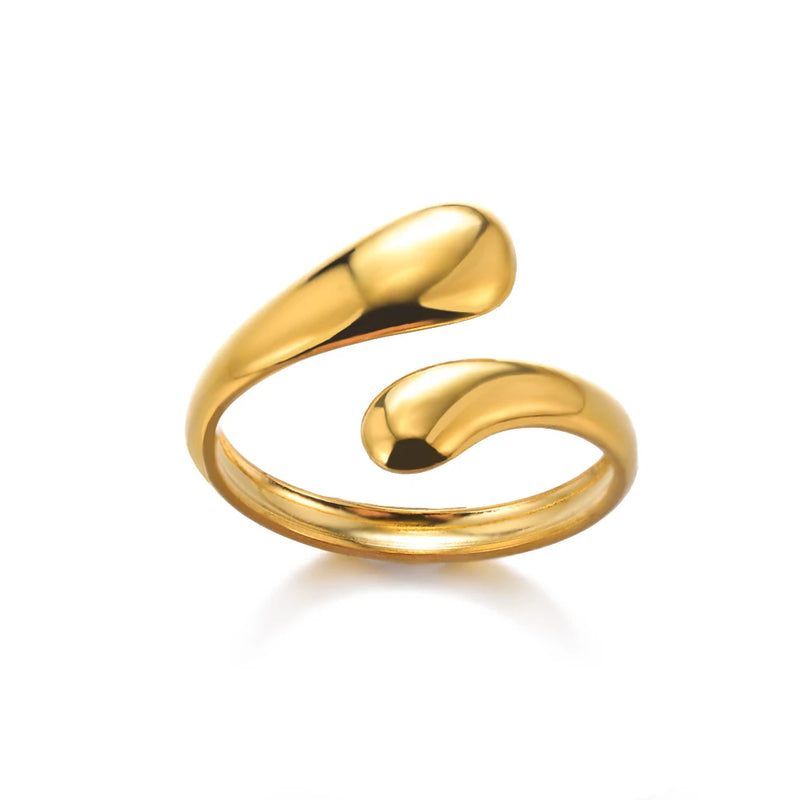 Gold Luxe Stainless Steel Couple Rings - Classic Elegance Gold Luxe Stainless Steel Couple Rings - Classic Elegance Marven JZ5222G Diameter 17mm 