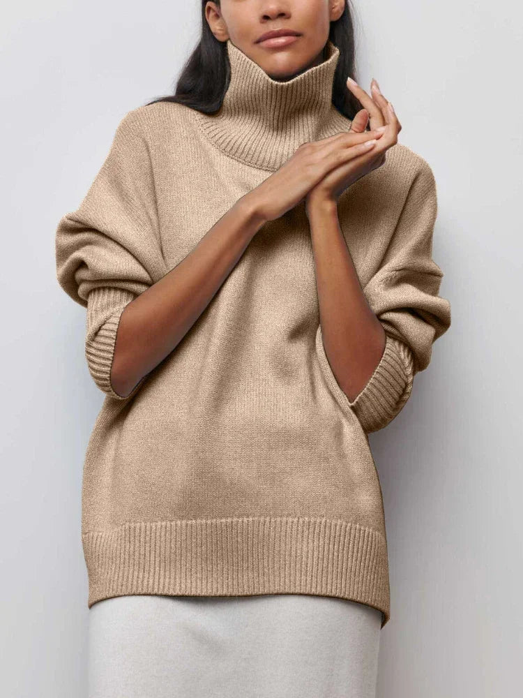 Cozy Winter Turtleneck Oversized Jumper Cozy Winter Turtleneck Oversized Jumper Marven Light Khaki M 