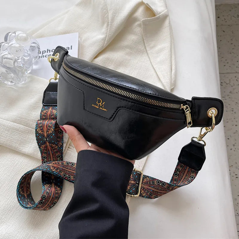 Chest Leather Belt Bag  Marven Black  