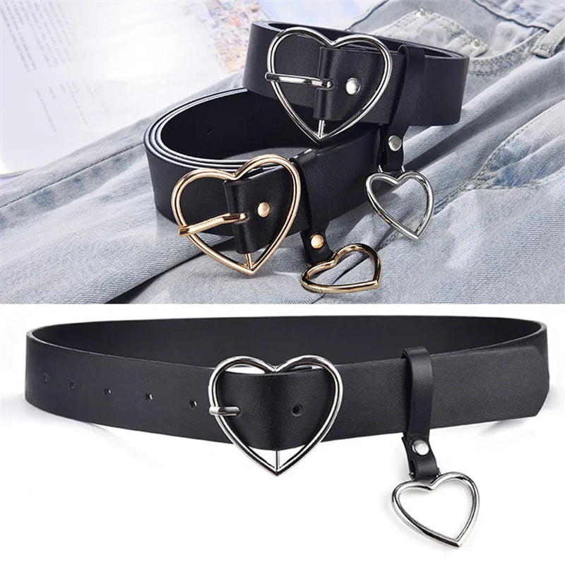 Fashion Leather Belt Metal Heart  Marven   