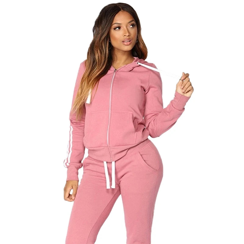 Zip Hoodie+Sports Pants, Shirt Jogging Set Zip Hoodie+Sports Pants, Shirt Jogging Set Marven Pink XL 