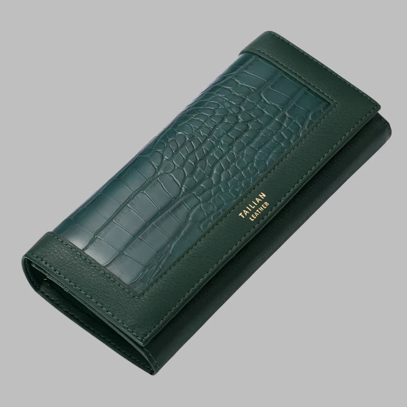 Clutch Wallet Leather  Marven green  