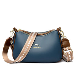 Genuine Leather Shoulder Bag  Marven Blue  