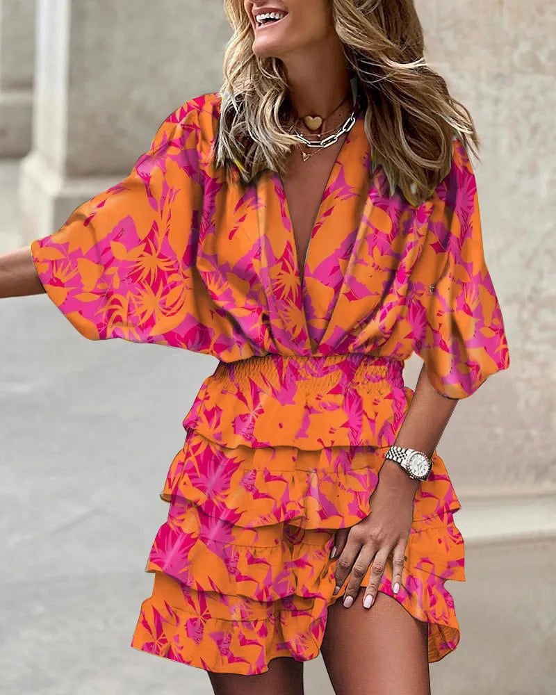 Ava Asymmetrical Batwing Mini Dress