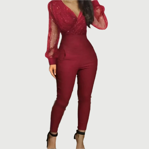 GlamShine Couture Sexy Sequin Mesh Glitter Jumpsuit - GlamShine Marven   