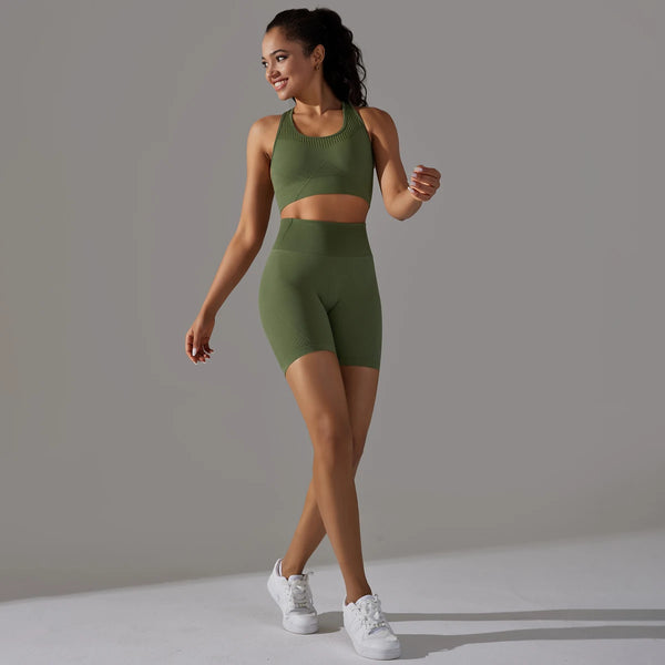 2PCS Seamless Yoga Set - Crop Top & Shorts Outfit Crop Top & Shorts Outfit Marven   