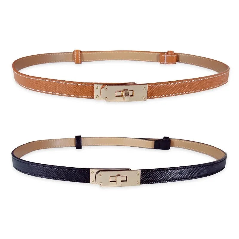 Adjustable Thin Leather Belt  Marven   