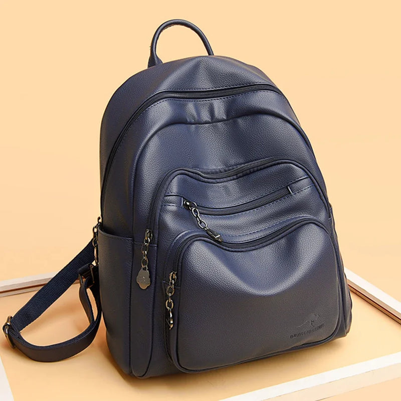 Soft Leather Travel Backpack  Marven   