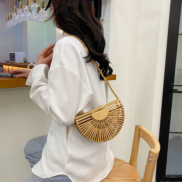 Eco-Friendly Bamboo Handbag Bamboo weaving Beach Bag Marven   