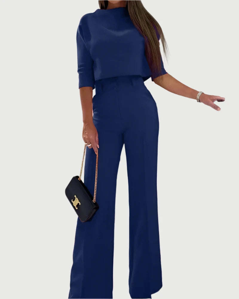 Elegant Summer 2-Piece Set for Office Wear Elegant Summer 2-Piece Set for Office Wear Marven Blue S 