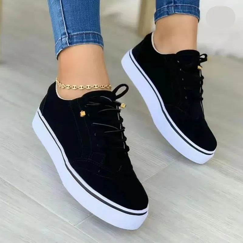 Women's Flat Sneakers Casual  Marven Black 36 