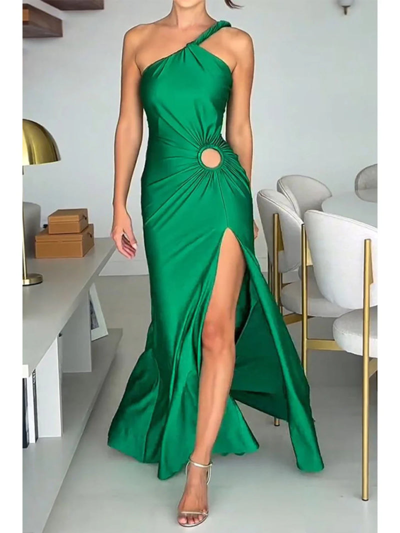 Satin One Shoulder Dress Satin One Shoulder Dress Marven   