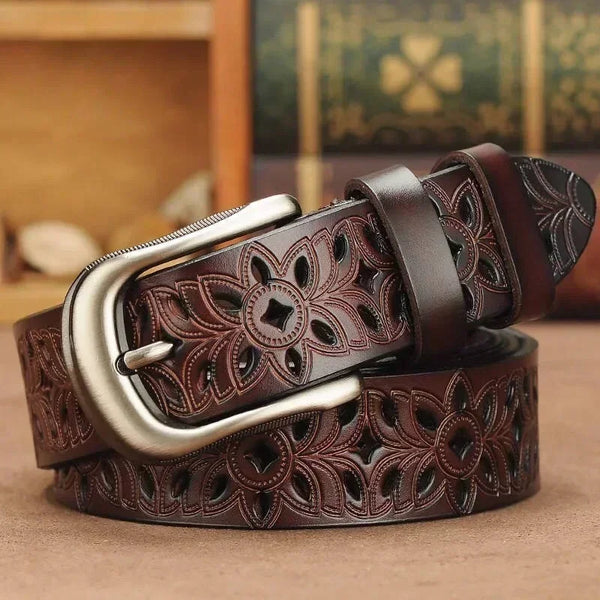 Pattern Belt Ladies  Marven coffee 115cm 