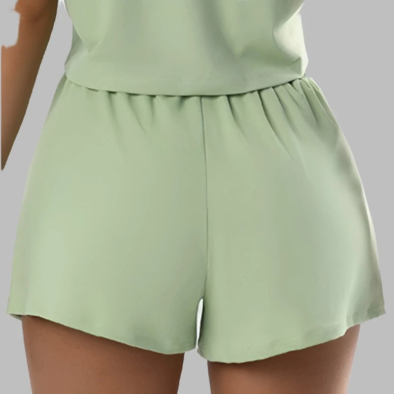 Two Piece Elastic Waist Shorts  Marven   