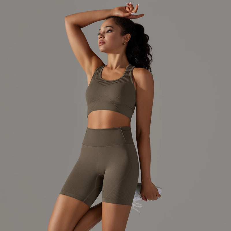 2PCS Seamless Yoga Set - Crop Top & Shorts Outfit Crop Top & Shorts Outfit Marven   