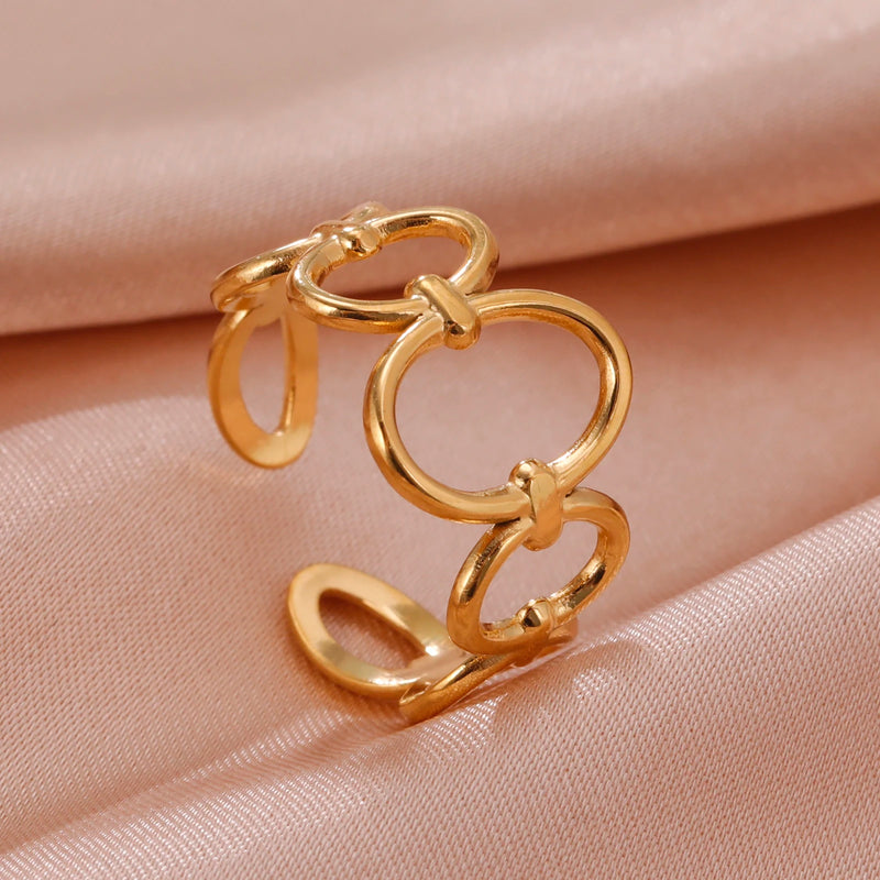 Heart of Marven" Adjustable Geometric Heart Ring Heart of Marven" Adjustable Geometric Heart Ring Marven Style 10 Gold Adjustable 