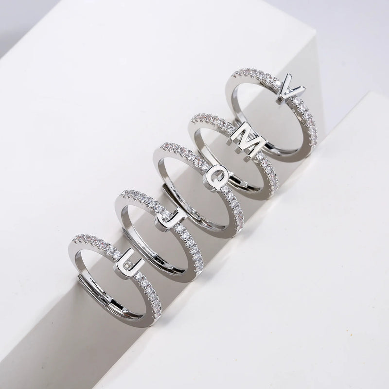 Classic Initials Letter Ring for Women Classic Initials Letter Ring for Women Marven Silver G resizable