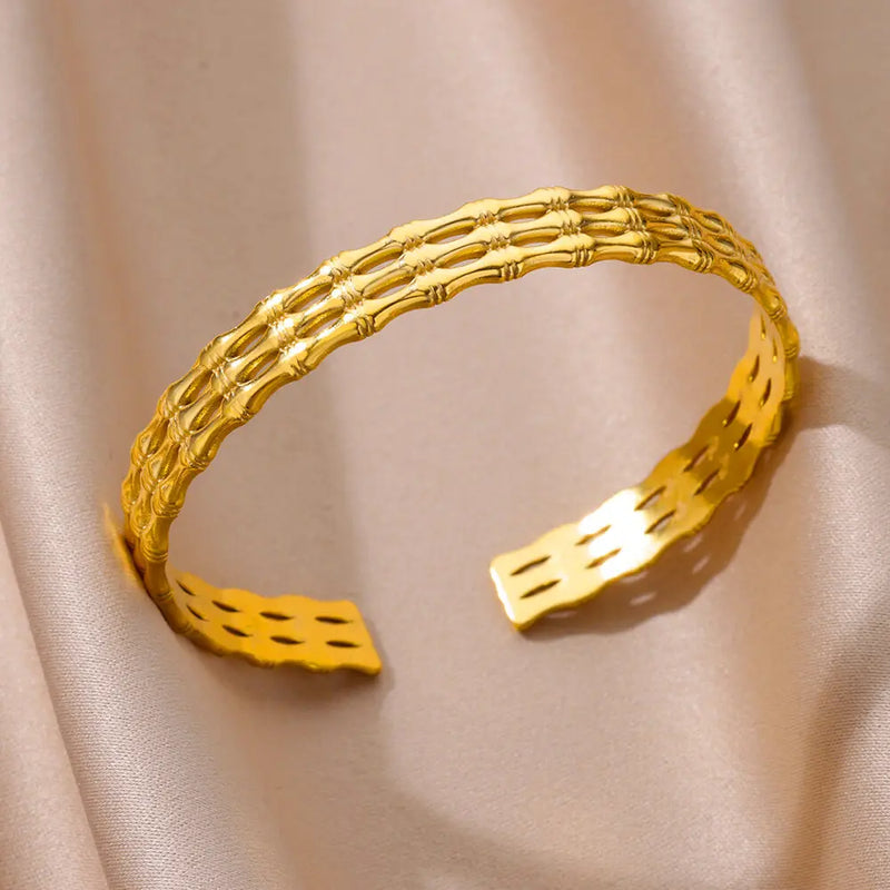 Bangle Bracelet  Adjustable Stainless  Marven B1386G CHINA Gold