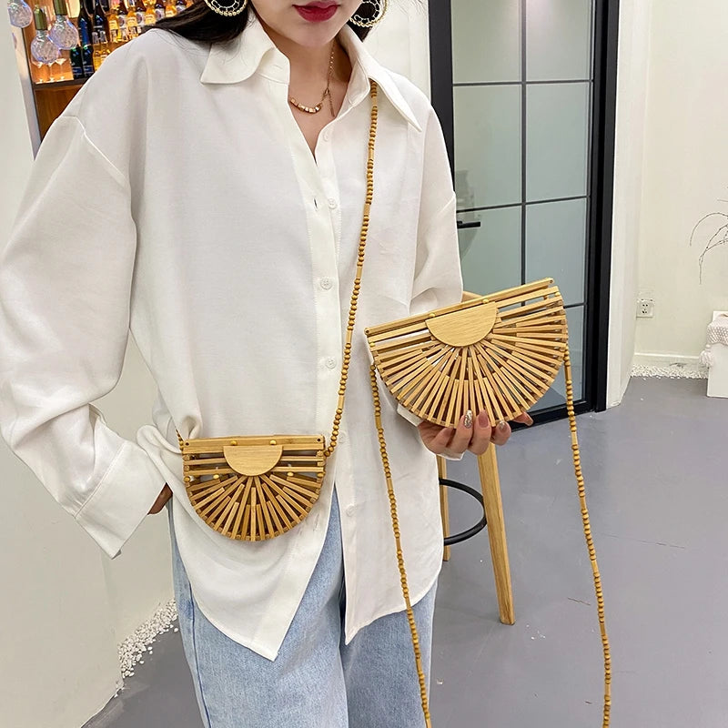 Eco-Friendly Bamboo Handbag Bamboo weaving Beach Bag Marven   