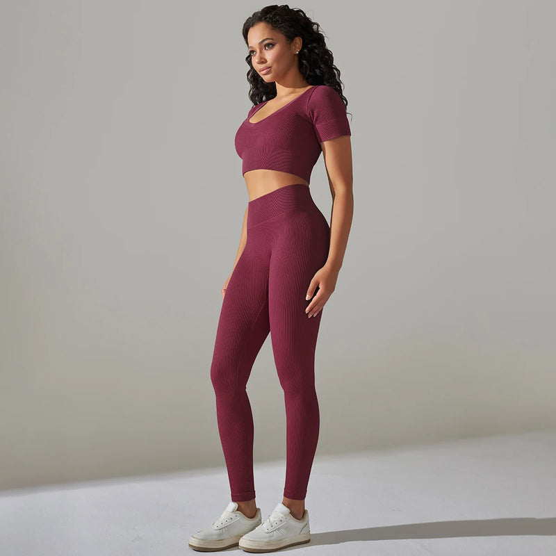 2-Piece Gym Clothing Fitness Suit 2-Piece Gym Clothing Fitness Suit Marven Wine Red M 