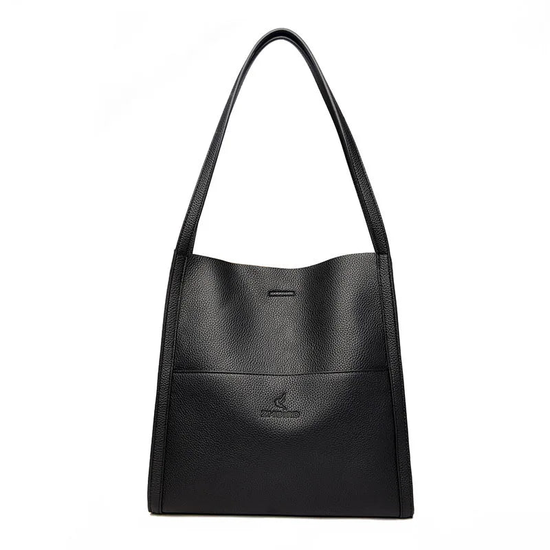 Leather Shopper Bag  Marven Black  