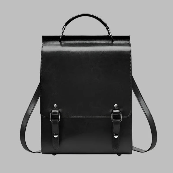 Leather Cowhide Backpack  Marven Black  