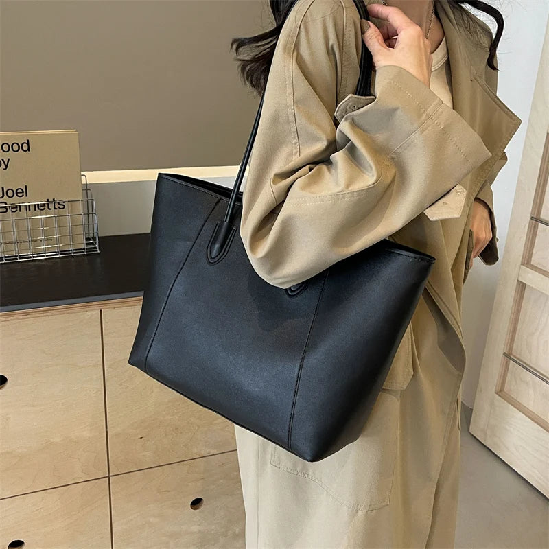 Sewing Thread Simplicity Pu Ladies Tote Bags Zipper Commuting Shoulder Bags for Women 2024 Hot Sale Casual Free Shipping  Marven   