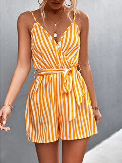 Backless Yellow Striped Jumpshort Backless Yellow Striped Jumpsuit Marven   