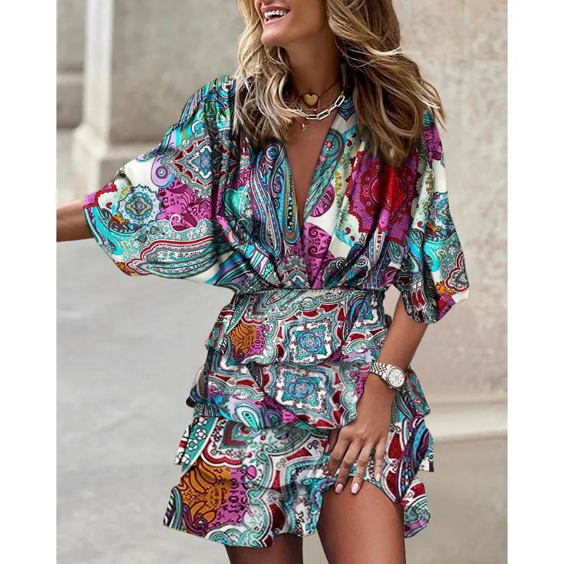 Ava Asymmetrical Batwing Mini Dress