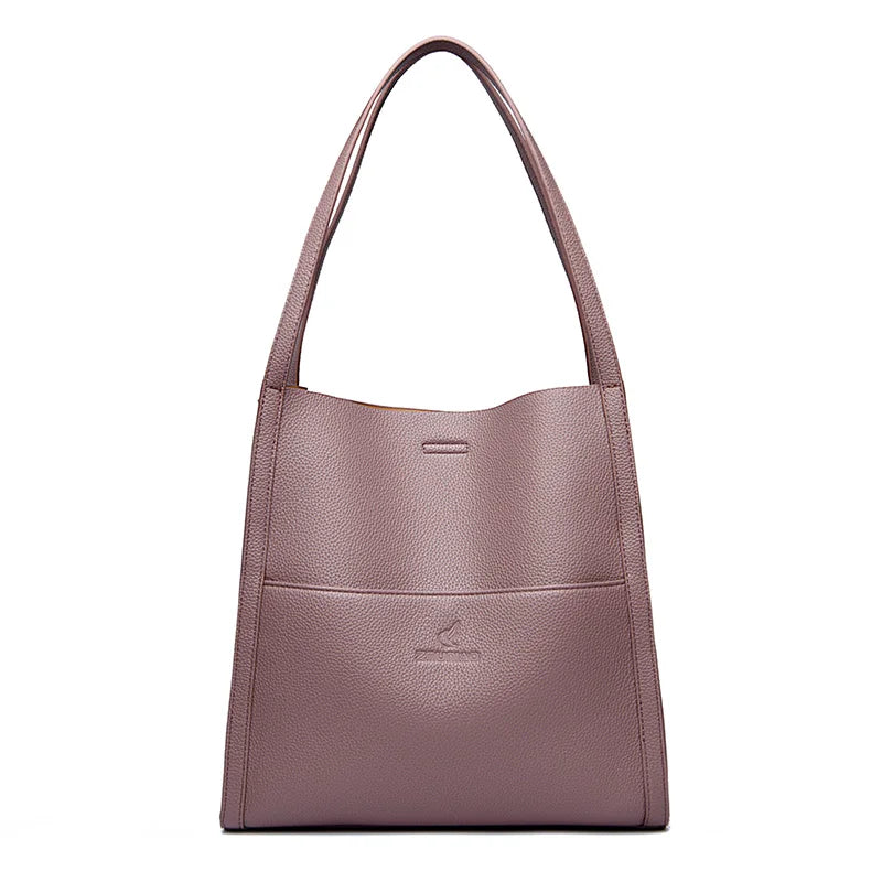 Leather Shopper Bag  Marven Purple  