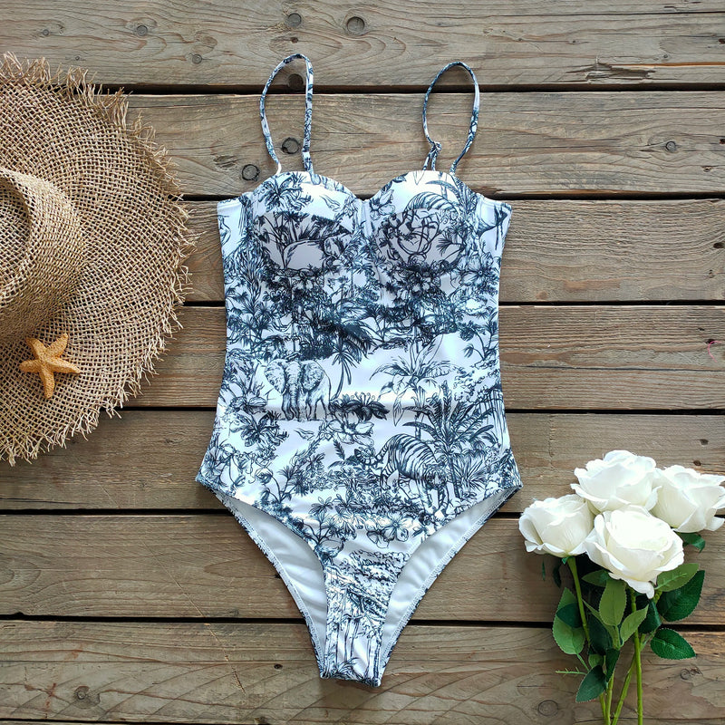 Vintage Print Push-Up One-Piece Swimsuit Vintage Print Push-Up One-Piece Swimsuit Marven   