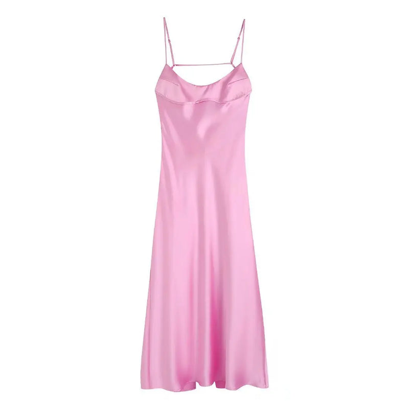 Mid-calf Satin Dress Mid-calf Satin Dress Marven as photo XS(exquisite fabric) 