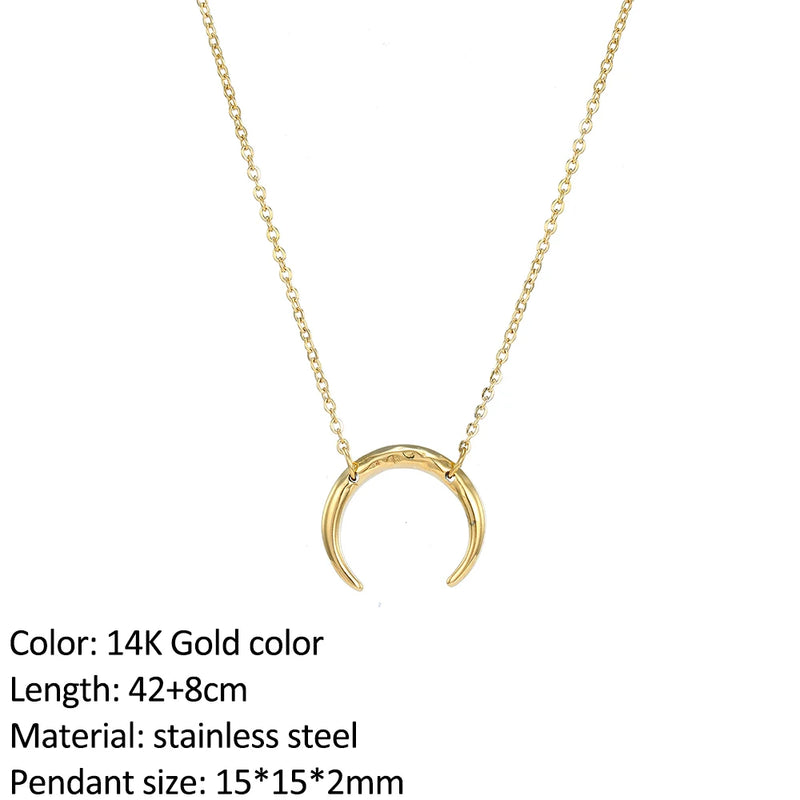 Infinity Cross Pendant Necklace - Gold Stainless Steel Fashion  Marven YX15514D Necklace 