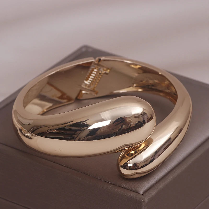 Alloy Round Bracelet Bangles  Marven Gold Color 58-60mm 