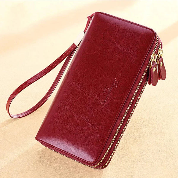 Leather Wallet Clutch Zipper  Marven   