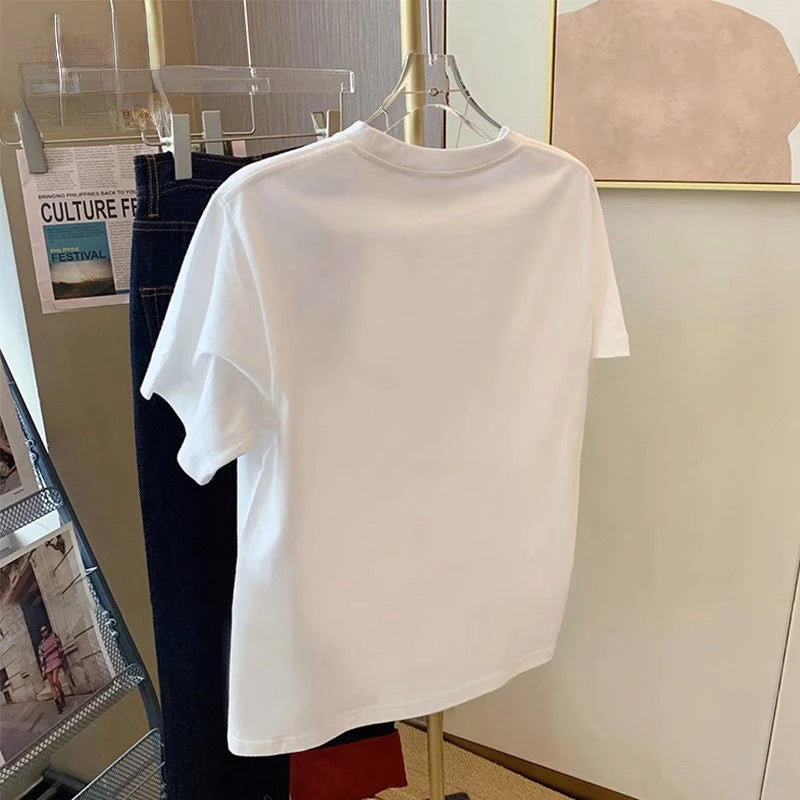 Heavyweight White Cotton T-Shirt - Round Neck for All Heavyweight White Cotton T-Shirt - Round Neck for All Marven   